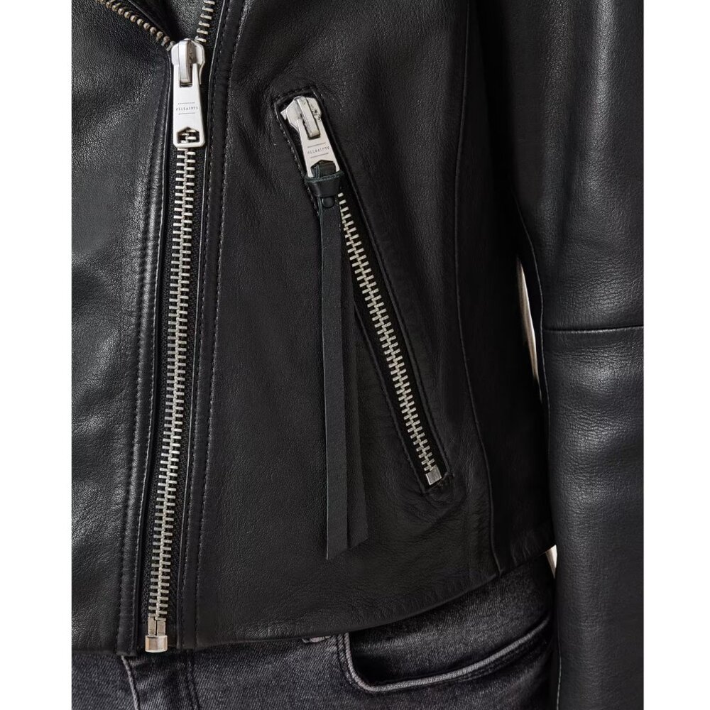 AllSaints Dalby Leather Biker Jacket - Picture 8 of 10